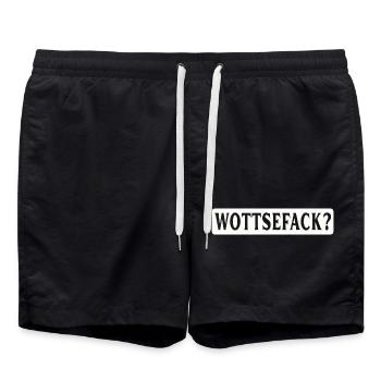 Wottsefack! WTF - Badeshorts - Schwarz - Vorne - AI Model Male 185 light (185cm)