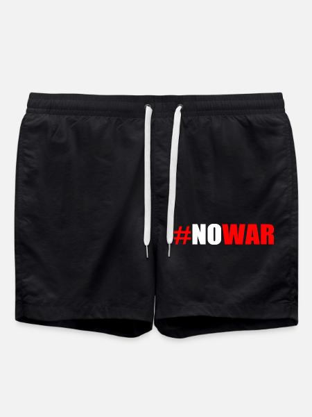 No war - Swim Trunks - black