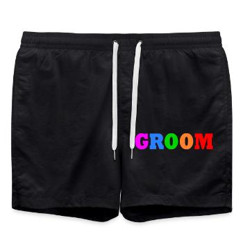 Groom - Swim Trunks - black - Front - AI Model Male 185 light (185cm)