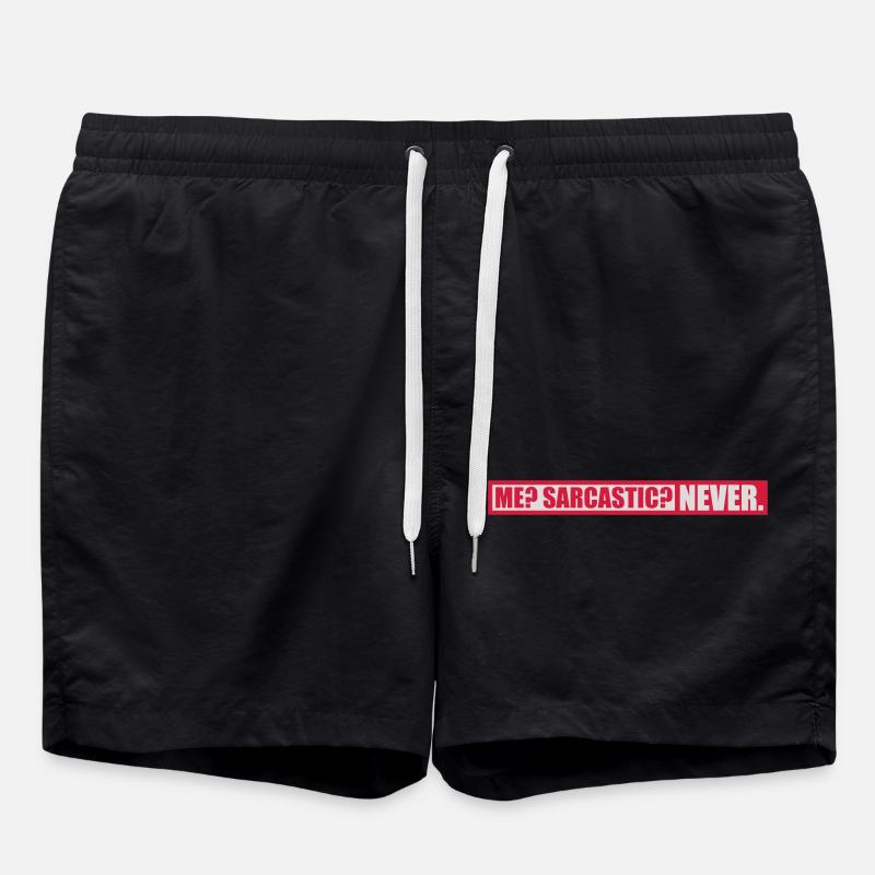 me sarcastic never quote - Swim Trunks - black