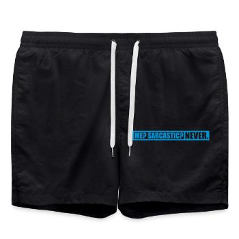 me sarcastic never quote - Swim Trunks - black - Front - AI Model Male 185 light (185cm)