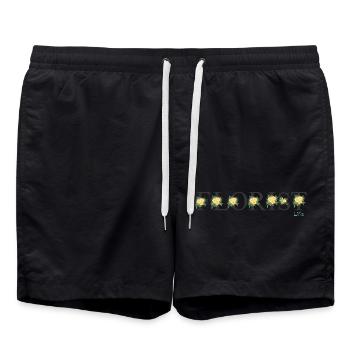 Lettrage fleuriste Tshirt cadeau fleuriste - Short de bain - noir - Devant - AI Model Male 185 light (185cm)