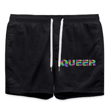 Queer - Badeshorts - Schwarz - Vorne - AI Model Male 185 light (185cm)