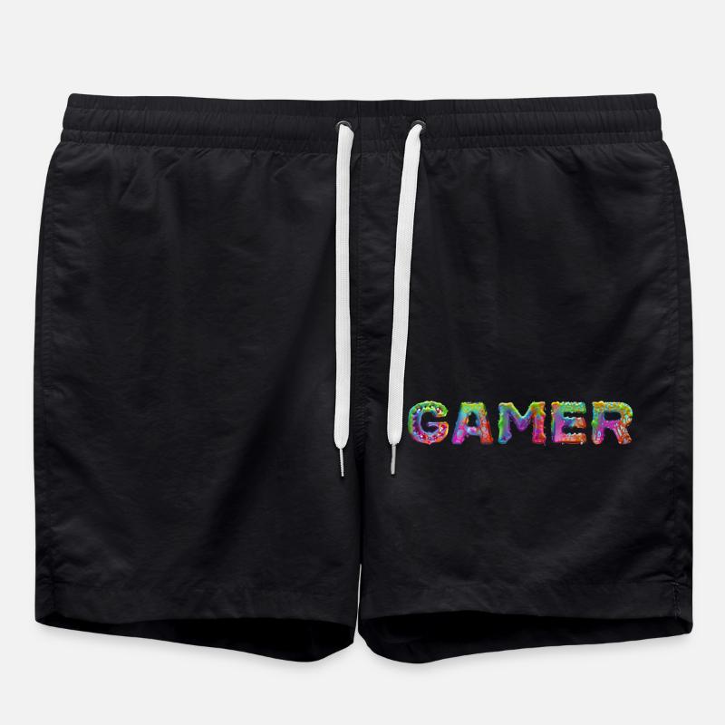 Gamer - Lettrage - Short de bain - noir