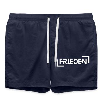 Paix, pas de guerre, pas de haine - Short de bain - bleu marine - Devant - AI Model Male 185 light (185cm)