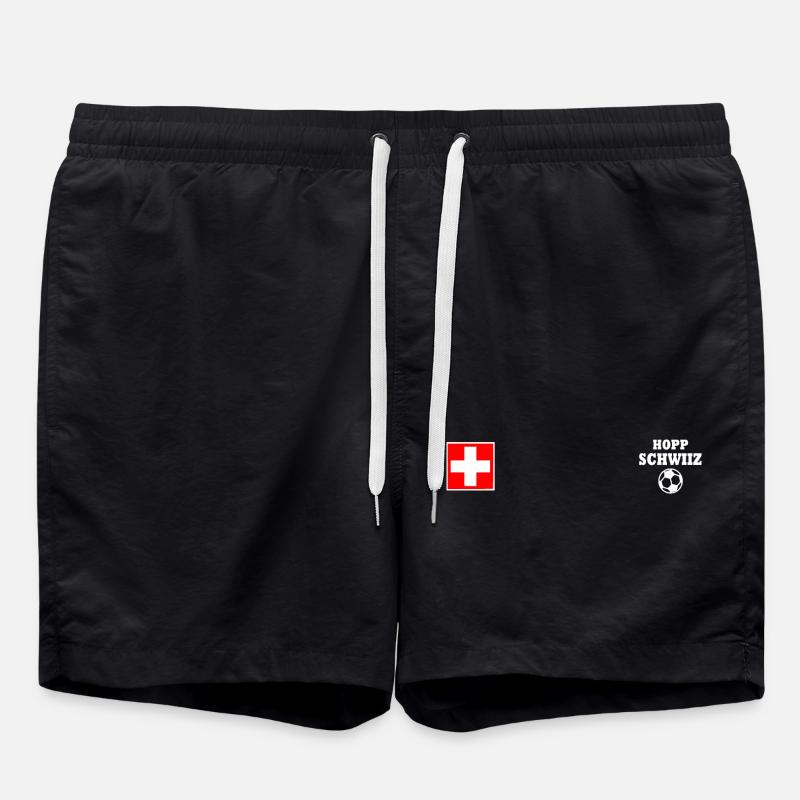 Schweiz - Badeshorts - Schwarz