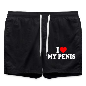 I love my penis - Badeshorts - Schwarz - Vorne - AI Model Male 185 light (185cm)