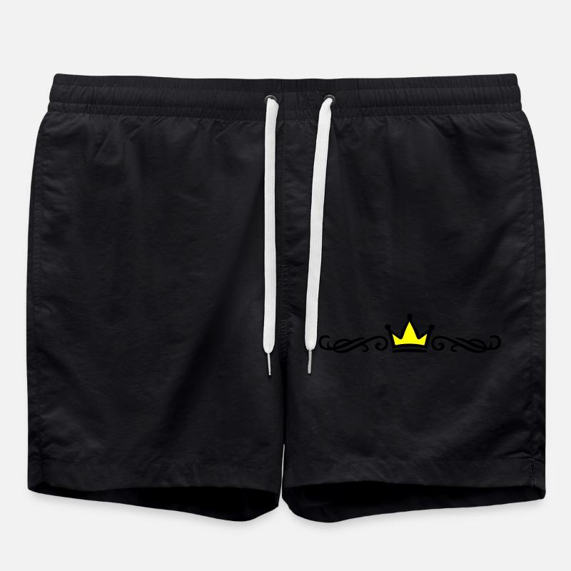 Crown Ornament - Swim Trunks - black