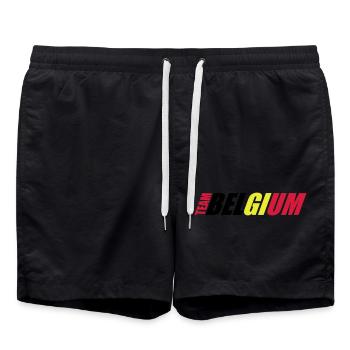 Équipe Belgique Belgique Texte Drapeau Cool Fan de Football - Short de bain - noir - Devant - AI Model Male 185 light (185cm)