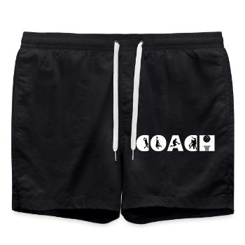 Coach Basketball - Badeshorts - Schwarz - Vorne - AI Model Male 185 light (185cm)