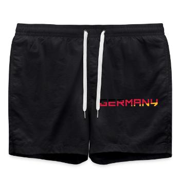 Équipe Allemagne Allemagne Couleurs Noir Rouge Or G - Short de bain - noir - Devant - AI Model Male 185 light (185cm)