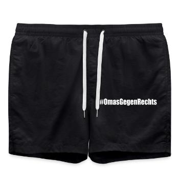 omas gegen rechts - Badeshorts - Schwarz - Vorne - AI Model Male 185 light (185cm)