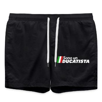 SONO UN DUCATISTA - Motorrad Italien - Badeshorts - Schwarz - Vorne - AI Model Male 185 light (185cm)