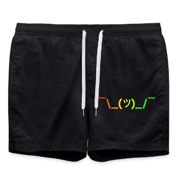 shruggie Rainbow red-green - Swim Trunks - black - Front - AI Model Male 185 light (185cm)