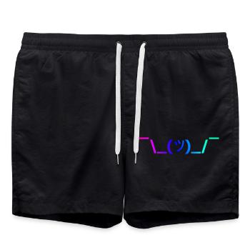 Shruggie Rainbow bluelila - Swim Trunks - black - Front - AI Model Male 185 light (185cm)