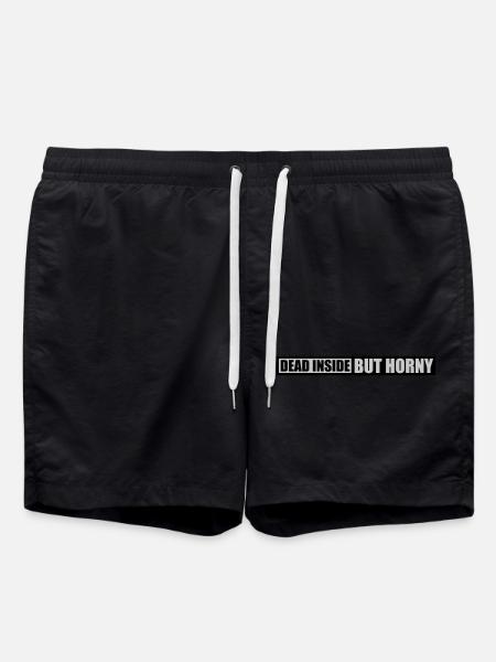 dead inside but horny - Swim Trunks - black
