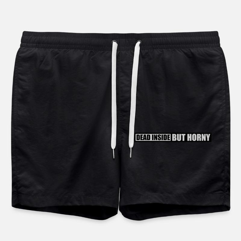 dead inside but horny - Swim Trunks - black