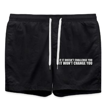 Séance d’entraînement Fitness Motivation Citation - Short de bain - noir - Devant - AI Model Male 185 light (185cm)