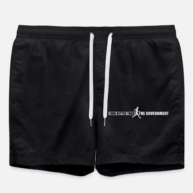 run better than government - Swim Trunks - black