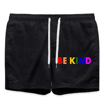 Be kind - Badeshorts - Schwarz - Vorne - AI Model Male 185 light (185cm)