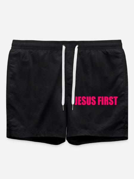 Jesus first - Swim Trunks - black
