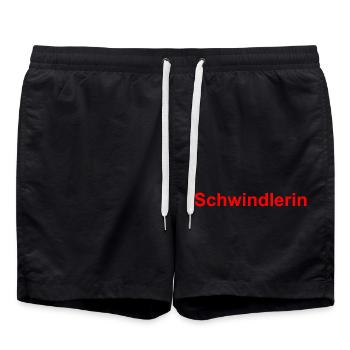 Schwindlerin - Badeshorts - Schwarz - Vorne - AI Model Male 185 light (185cm)