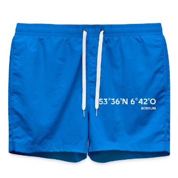 Borkum Koordinaten Insel Nordsee - Badeshorts - Cobalt blue - Vorne