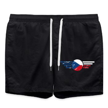 Ich liebe Tschechien, Eleganz Stil Design T-Shirt - Badeshorts - Schwarz - Vorne - AI Model Male 185 light (185cm)