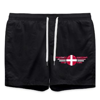 J’aime le Danemark, l’élégance style design vêtements - Short de bain - noir - Devant - AI Model Male 185 light (185cm)