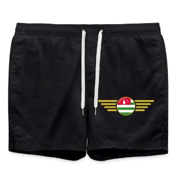 J’aime l’Abkhazie, T-shirt design de style élégance - Short de bain - noir - Devant - AI Model Male 185 light (185cm)