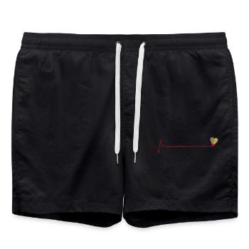 Kreative Heartbeate: Drawing for life - Badeshorts - Schwarz - Vorne - AI Model Male 185 light (185cm)