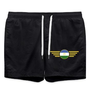 I Love Bashkortostan, Design T-Shirt - Short de bain - noir - Devant - AI Model Male 185 light (185cm)