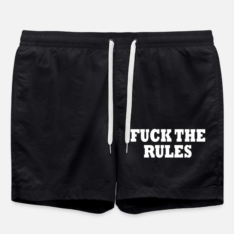 Fuck the rules - Short de bain - noir