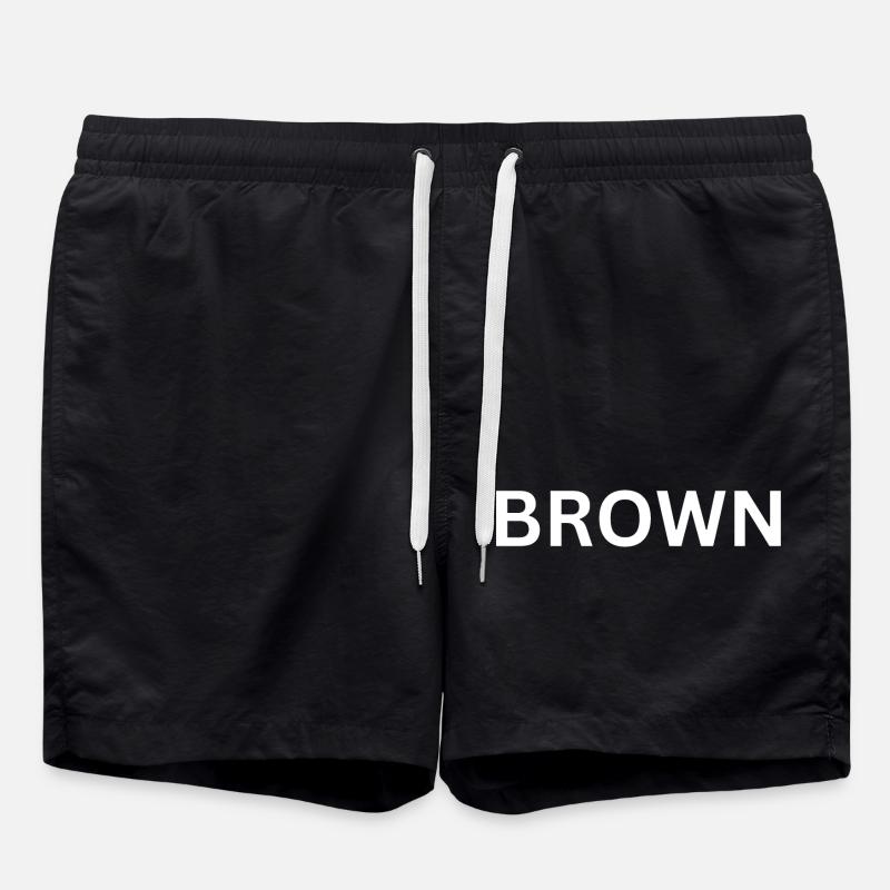 Nom : Brun - Short de bain - noir