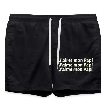 PAPI PAPA GRAND PERE HUMOUR PAPY BLAGUE - Short de bain - noir - Devant - AI Model Male 185 light (185cm)