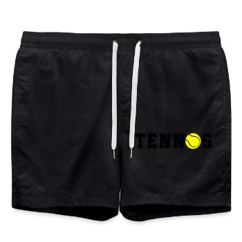 tennis - Badeshorts - Schwarz - Vorne - AI Model Male 185 light (185cm)