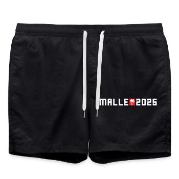 Malle 2025 Urlaub Palme - Badeshorts - Schwarz - Vorne - AI Model Male 185 light (185cm)