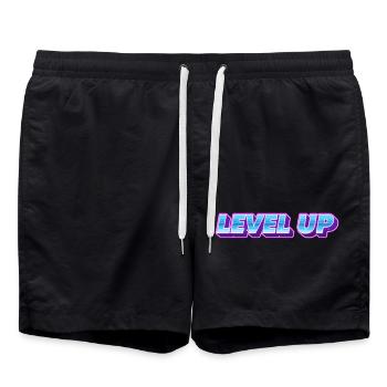 level up - Swim Trunks - black - Front - AI Model Male 185 light (185cm)