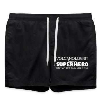 Volcanologist Superhero Volcanology - Badeshorts - Schwarz - Vorne - AI Model Male 185 light (185cm)