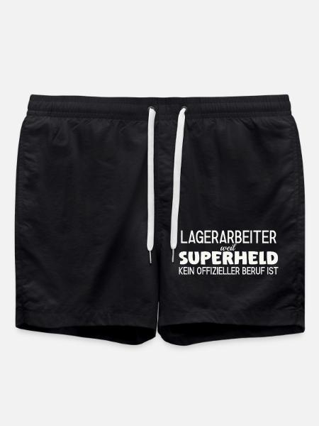 Warehouse Worker Superhero - Swim Trunks - black