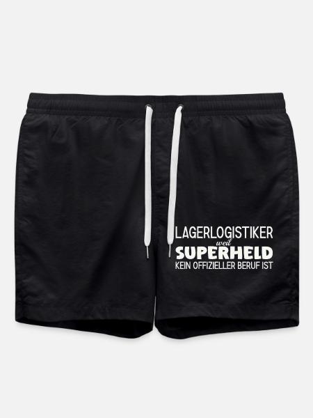 Warehouse logistician superhero - Swim Trunks - black