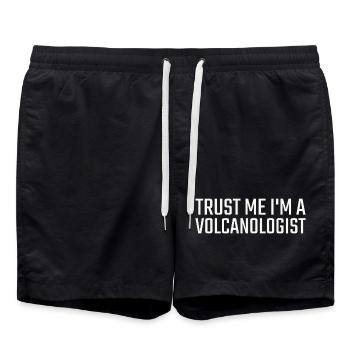 Volcanologist Trust me Volcanology - Badeshorts - Schwarz - Vorne - AI Model Male 185 light (185cm)