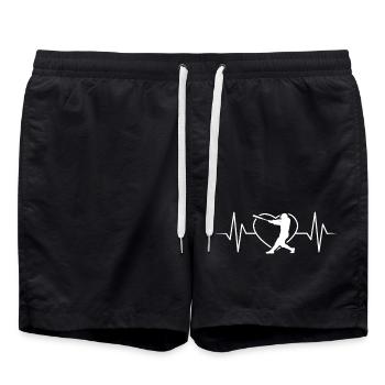 Baseball Heartbeat - Swim Trunks - black - Front - AI Model Male 185 light (185cm)