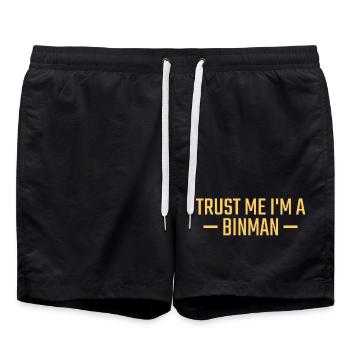 Binman Trust me - Badeshorts - Schwarz - Vorne - AI Model Male 185 light (185cm)