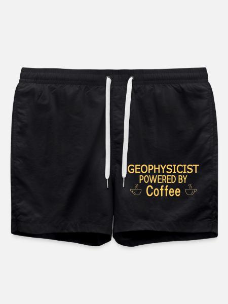 Geophysicist Powered By Coffee Geophysics - Swim Trunks - black