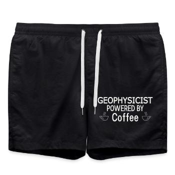 Geophysicist Powered By Coffee Geophysics - Badeshorts - Schwarz - Vorne - AI Model Male 185 light (185cm)