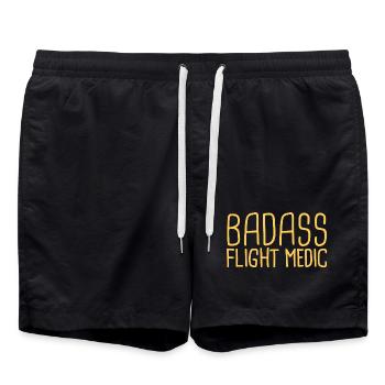 Flight Medic Badass Luftrettung - Badeshorts - Schwarz - Vorne - AI Model Male 185 light (185cm)