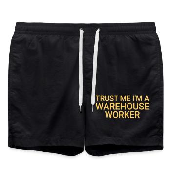 Warehouse Worker Trust Me - Badeshorts - Schwarz - Vorne - AI Model Male 185 light (185cm)