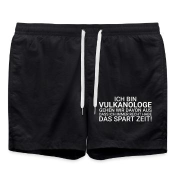 Vulkanologe Zeit Sparen Vulkanologie - Badeshorts - Schwarz - Vorne - AI Model Male 185 light (185cm)