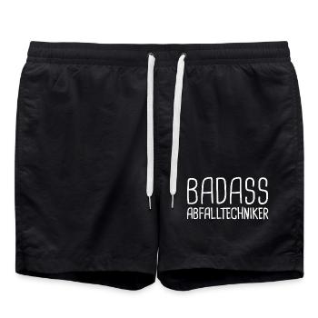 Technicien des déchets Badass - Short de bain - noir - Devant - AI Model Male 185 light (185cm)